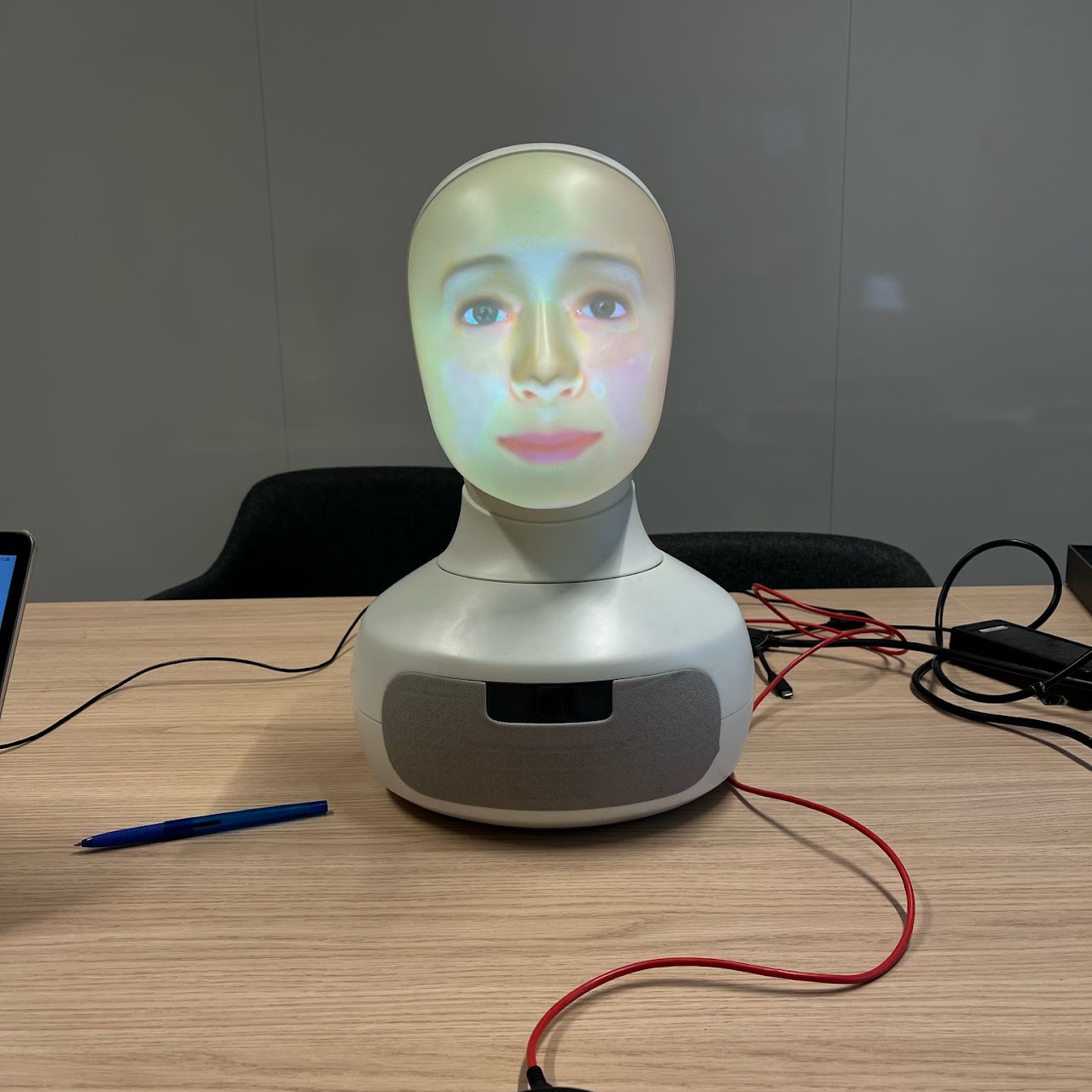 Furhat social robot used in the conversational dietitian prototype